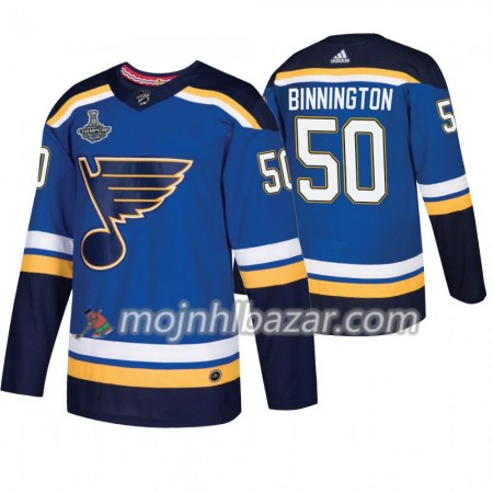 Dresovi St. Louis Blues Jordan Binnington 50 Adidas 2019 Stanley Cup Champions Royal Authentic - Muške Dresovi St. Louis Blues Jordan Binnington 50 Adidas 2019 Stanley Cup Champions Royal Authentic - Muške
